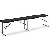 KG KITGARDEN - Multifunctional Portable Folding Bench, 183x28x43cm, Black