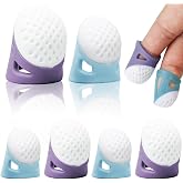 TRKETK 8 Piezas Dedales para Coser, Protectores de Dedos para Pulgar Dedales para Coser a Mano Tejido de Silicona para Dedos