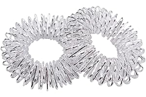 WOO LANDO 2 anillos de masaje para dedos de acero inoxidable para acupresión promueve la circulación sanguínea