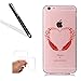 Produktbild iPhone 7 Transparent Schutzhülle,iPhone 7 Handyhülle,Leeook Ultra Dünn Durchsichtig Transparente Schlank Kratzfest Tpu Bumper Hülle Muster Schön Rot Red Herz Feder Vogel Weiche Silikon Crystal Clear Slim Flexibel Tasche Etui Cover für Apple iPhone 7 (4.7 Zoll) + 1 x Schwarz Eingabestift-Feder Vogel