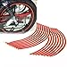 Produktbild Bestdeal® Hohe Qualität Reflektierende Felgenrandaufkleber Felgen Aufkleber für Auto Motorrad Fahrrad Truck (14", Red)