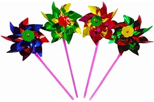 NUOBESTY 40pcs Bricolage coloré Moulin à Vent en Plastique Petit Moulin à Vent Ensemble de Jouets Beau Moulin à Vent pour Enfant étudiant Enfant (Couleur aléatoire)
