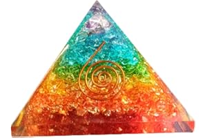P&R:UK 7 Chakra Pyramid Crystal Gifts Orgone SBB Coil Quartz Crystal Stones Healing Reiki for Positive Energy Orgonite Pyramid Home Gifts 65-75mm