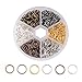 Produktbild pandahall 1 Kasten 8x1mm Messing Spaltring Biegering Federringe Ringe für Schmucksache Herstellung Gemischte Farbe