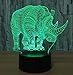 Produktbild CTO Licht Kreative 3D Nacht Led Tischlampe USB Touch Bunte Rhino Visuelles Geschenk,A,Lampe