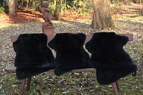 Lammfell schwarz kurz geschoren 120-130 cm - 2