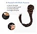 FESHFEN Long Cute Fishtail Braided Ponytail Clip in/on Braided Rope Hair Chignon Drawstring Braid Fishtail Plait Ponytail Hair Extensions Hairpiece 50cm 19 Inch 130g F1/Burg Black & Burg Forested