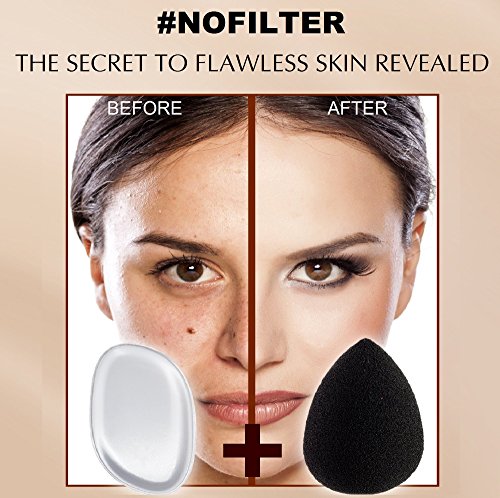 Best Silikon Schwamm & Beauty Blender Kit – Dream Beauty Box 3 Stück Original Teint Perfection – 2 klar Gel, Make-up-Applikator, Kissen Pads – 1 Premium Schwarz, ohne Latex, Tropfenform Beautyblender - 5