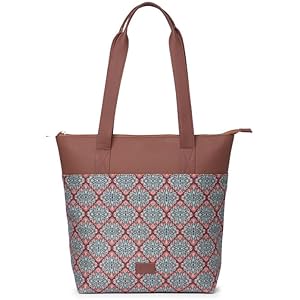 ZOUK Printed Women\'s Jute Handcrafted Vegan Leather Everyday Tote