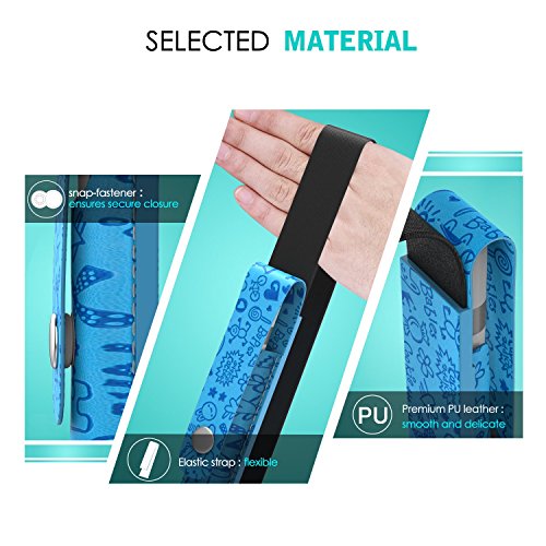 MoKo Halter für Apple Pencil – Premium PU Leder Bleistift Stift Schleife Sleeve Cover Schreibzeug Schreibgerät Beutel mit abnehmbare Gummiband für Apple iPad Pro 9.7 Zoll Hülle Case, Cutie Charm Blau - 3