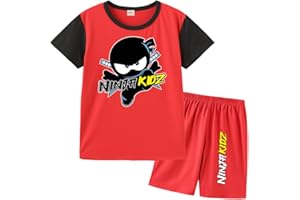 FORLCOOL Ninja Kidz Kids Summer T Shirts and Shorts 2pcs Clothing Sets Ninja Kidz Pjs shirts for Boys Girls