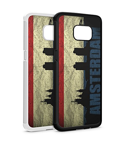 Samsung Galaxy Holland Amsterdam SILIKON Flipcase Tasche Hülle Case Cover Schutz Handy S5 Weiss
