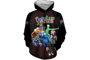 Gooyeh Anime Game Bluzy z kapturem Rainbow Friends 3D Printed Pullover Cute Cartoon Casual Style Loose Warm Suit Hoodies dla chłopców i dziewczynek