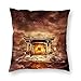 Produktbild Dartys Pillow Cover Temple fire Mountains Birds Flying Water Kurze Plüschkissenbezüge Fashion Classic Stripes Home Decor 45x45cm 18x18Zoll Schmusetuch Digitaldruck weiche Kissenbezüge Deko