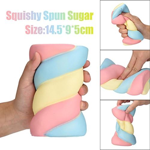 14.5*9*5cm Spun Sugar Squeeze Toys,Yanner Squishy Toys Scented Squishy Slow Rising Squeeze Toys Collection Stress Relief Toys Squishies Jumbo Sensory Toys (14.5*9*5cm, Colorful)