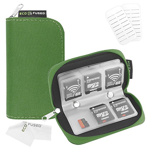 Eco-Fused Estuche para Tarjetas de Memoria SDHC y SD,Verde