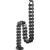 DIGITUS Vertical cable guide - Flexible desk cable management - Metal base - Desk height up to 130cm - Black