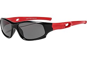 Suertree Kinder Polarisierte Sonnenbrille Sport Silikon Sonnenbrille Verspiegelte Linse UV-Schutz im Freien Golf Radfahren Angeln Wanderbrille Unisex