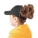 Price comparison product image Backless Ponytail Hat for Women,Natural Hair Baseball Cap,Curly Hair Pony Tail Cap Hat Black