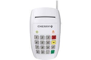 CHERRY Smart Terminal ST-2100, Chipkartenleser für KVK, eGK & Elektronische Signaturen, Homebanking, USB-Smartcard Leser, Einhändige Bedienung, 16 Tasten, Weiß