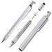 Price comparison product image Shulaner 7 in 1 Tech Tool Pen with Ruler, Bottle Opener, Phone Stand, Ballpoint Pen, Stylus, Mini Flat-Head and Phillips Screwdriver, Christmas Gifts for Men Father Silver