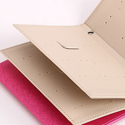 Anokay Schmuckbox Edel Schmuckhalter Aufhängen Ohrringhalter Ständer Schmuckständer Ohrhänger Modern schmuckkasten PINK Schmuckaufbewahrung Kästchen Leder - 4