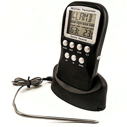 Peralng® Grillthermometer BBQ Thermometer Neue Drahtlose Fernbedienung Elektronische Grill Pizza Pfannenpizza Kuchen Gugelhupf Törtchen Wärmemesser Fleisch Küche Lebensmittel Thermometer (Black)
