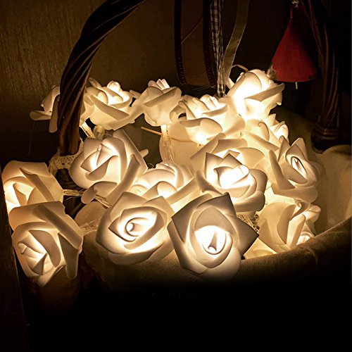 Preisvergleich Produktbild Skitic 20LEDs String Leicht Warmweiße Rose Lichterkette Batterie Angetrieben Schöne und Angenehme Weihnachtsbeleuchtung für Hochzeit, Geburtstag Party, Weihnachtsdeko