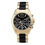 JSDDE Uhren,XL Gold Herren Chrono Business Armbanduhr DREI unecht Chronograph Designer Panzerarmband Analog Quarzuhr (Schwarz/Gold)