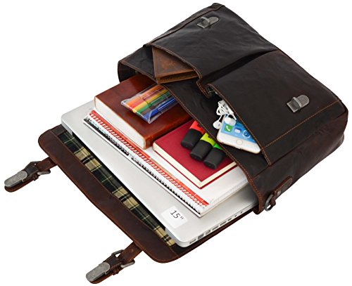 Gusti Leder studio „Geoffrey“ Laptoptasche 15,4 “ Collegetasche Unitasche Businesstasche Dokumententasche Aktentasche Dametasche Herrentasche Dunkelbraun 2B24-20-2 - 3