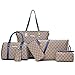 Produktbild Vintage PU Große Handtasche Damen Elegant Schultertasche Shopper Tasche Clutch Taschen Schlüsseltasche 6er Set für Frauen Blau