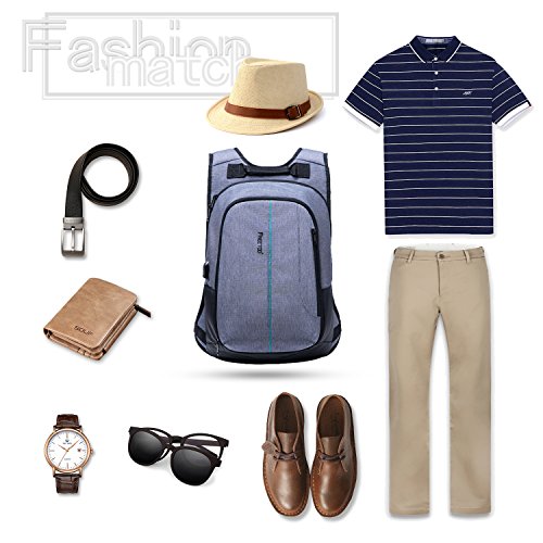 [Tagesrucksack] FREETOO Laptop Rucksack Campus Rucksack mit gepolstertem Laptopfach Rückenseite und Schultergurt  schickes Daypack passt jedes Outfit geeignet für Herren oder Jungen auf Alltag Campus Shopping und Reise anwenden - 6