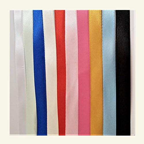 SATIN RIBBON BUNDLE 10 X 2 Mtr Cut lengths 10MM Wide Satin Ribbon- ASSORTED COLOURS - IDEAL FOR CRAFTS/SCRAPBOOKING/GIFTWRAP/WEDDINGS …PLEASE NOTE THESE ARE CUT LENGTHS PACKED INTO GRIPSEAL BAG