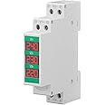 Eujgoov Digital 3 Phase DIN Rail Voltmeter AC Voltage Meter Electric Power Meter 60‑450V