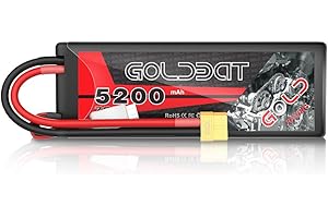 GOLDBAT RC Batteria 5200 mAh 7.4 V 2S 70C LiPo Batteria Pack con XT60 Plug per RC Camion Barca Elicottero (1 Pack)