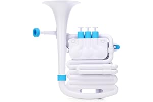 Nuvo jHorn en blanco con ribete azul, blanco con ribete azul, talla única