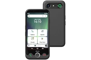 DORO – Doro Aurora A11 – Seniortelefon – Lätt att Använda – Trygghetsknapp med GPS-Positionering – Kompatibel med Hörapparater – USB-Kabel Ingår –