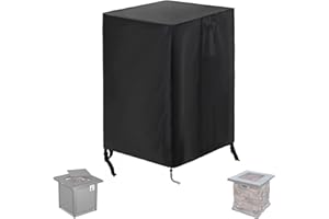 Fenghome Fire Pit Cover, 420D Outdoor Propane Firepit Covers with Drawstring for Gas Firepit Column and Fire Bowl- 55x55x89cm (Black)