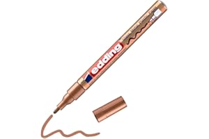 edding 751 Marcatore a Vernice Lucida, Rame, Confezione Singola, Punta Rotonda 1-2 Mm, Pennarello Indelebile per Vetro, Pietra, Legno, Plastica, Carta, Impermeabile, Alta Copertura