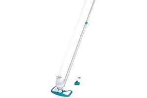 Bestway Poolpflege Basis-Set AquaClean mit pumpenbetriebenem Poolsauger & Kescher für Poolgrößen bis 610 cm