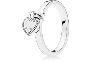 PRAK Damen 925 Sterling Silber Ringe,Einfache Art Und Weise Herz Karte Mit Anhänger Form Eleganter Stil Ring Für Damen Geburtstagsgeschenk Zubehör Von Drittanbietern