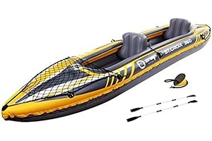 JILONG Zray St. Croix - Kayak Gonfiabile Biposto, 350x78x52cm, Giallo/Grigio
