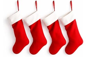 TK Gruppe Timo Klingler 4X rote Weihnachtsstrumpf - Nikolaussocken zum Aufhängen & Befüllen - Kamin Socken an Weihnachten & Nikolaus