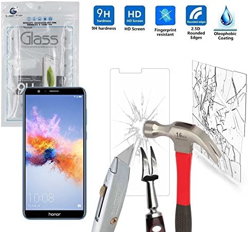 Gadget Giant Huawei Honor 7X Tempered Glass Screen Protector [Pack of 2] [Shatterproof] [9H Hardness] [Easy Bubble-Free Installation]