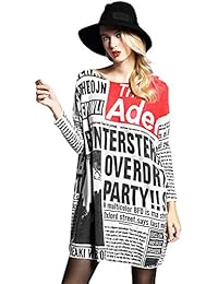 Medeshe de impresión cuello redondo sudadera de manga larga Carta de las mujeres suéter Jersey