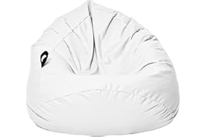 MB MILLINDABAG MILLINDABAG Kastanie Tropfenform Sitzsack für Kinder Jugendliche und Erwachsene Beanbag Kissen Indoor & Outdoor Gaminggeignet bereits gefüllt Sitzkissen Bodenkissen (Weiß, XL-Durchmesser 77 cm)