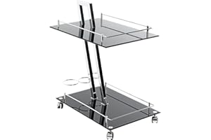 HAKU FURNITURE HAKU Möbel Wózek do serwowania, metalowy, chromowo-czarny, szer. 40 x gł. 60 x wys. 72 cm