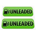 HastingsDesigner 2x Unleaded Fuel Reminder Stickers - Durable Weatherproof Laminated Vinyl Decal Labels suitable for exterior of Car, Van, Taxi, Caravan or any smooth surface