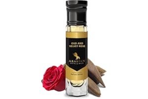 Arabian Opulence FR288 OUD AND VELVET ROSE skoncentrowany olejek perfumowany, bursztynowy, kwiatowy, bez alkoholu, butelka dla kobiet, długotrwałe perfumy na bazie oleju (6 ml)