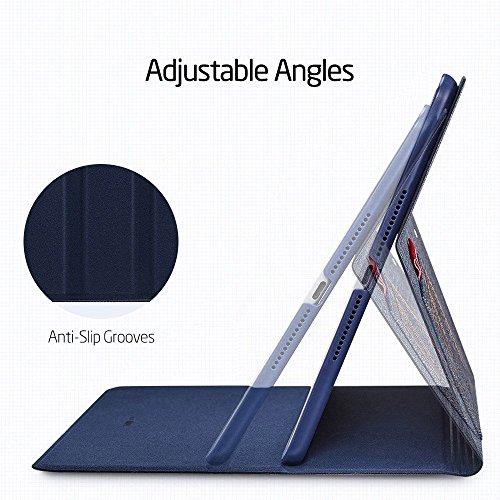 Neues iPad 2017 iPad 9.7 Zoll Hülle, ESR® Städtisch Serie Cover Auto aufwachen / Schlaf Funktion Smart Case und Einstellbarem Blickwinkel Funktion Schutzhülle für Neue iPad 9.7 2017 (Cowboy) - 6